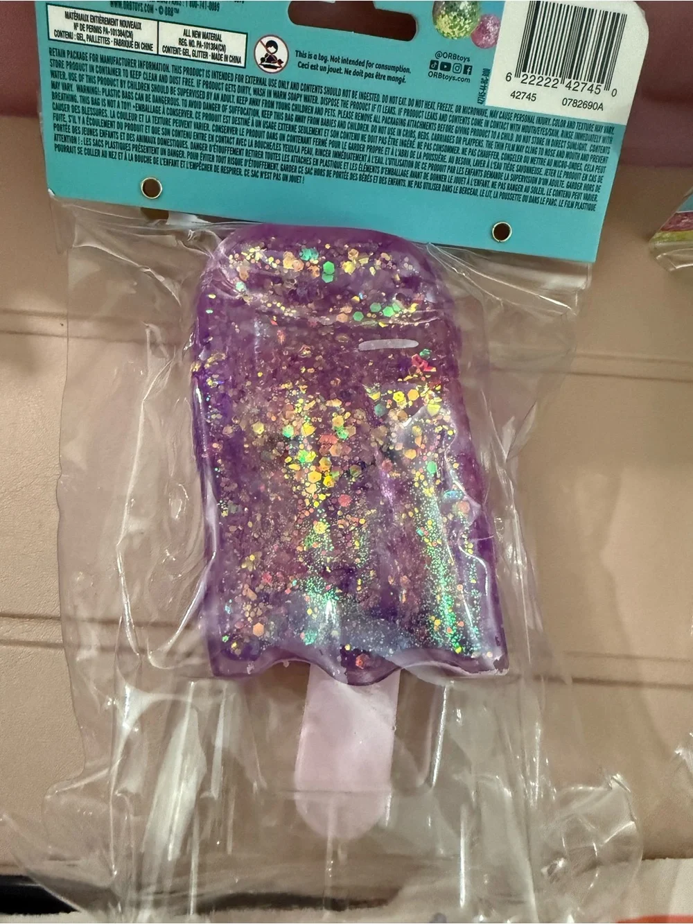 Sugar Swaps Glitter Purple Ice Pop Squishy Toy by ORB Curiosities